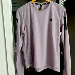 Adidas OWN THE RUN long lavender sleeve tee